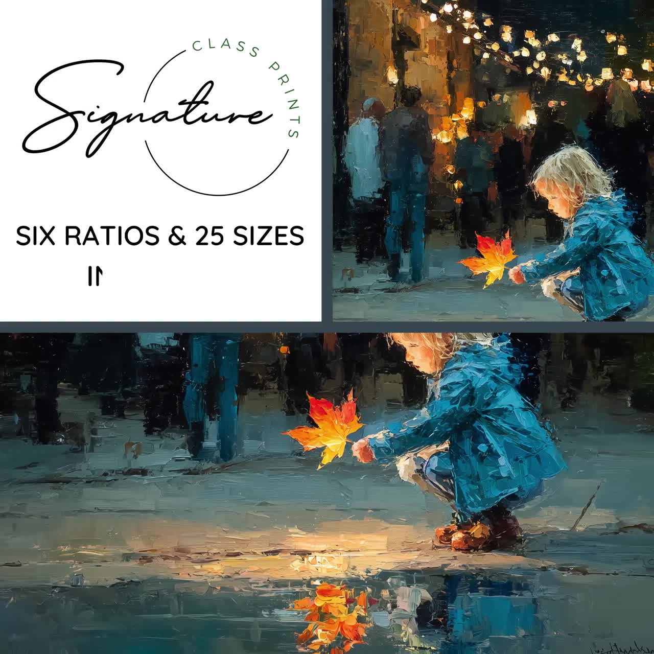 イルミネーションの夕景 - ランタンを持った子供、素朴な夜のアート